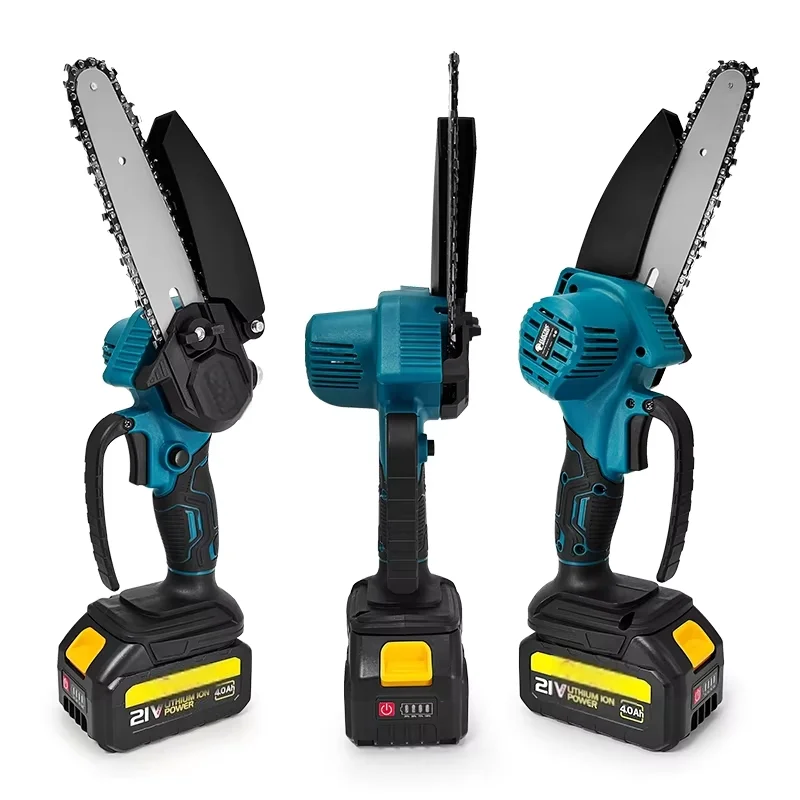 เลื่อยโซ่ไฟฟ้าขนาดเล็ก 6 นิ้ว 1700 รอบต่อนาที ใช้แบตเตอรี่ลิเธียมไอออน พกพาสะดวก ใช้งานมือเดียว ใช้ได้กับแบตเตอรี่ Makita 18V