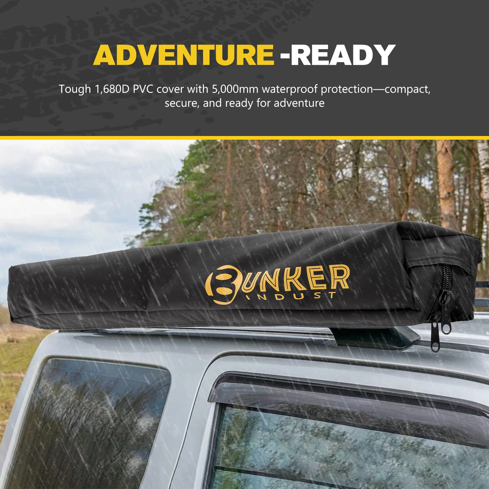 BUNKER INDUST سهل الإعداد قابل للتعديل ارتفاع مركبة جبل التخييم دش خيمة المظلة سيارة الجانب دش خيمة المرحاض الاستحمام خيمة #3