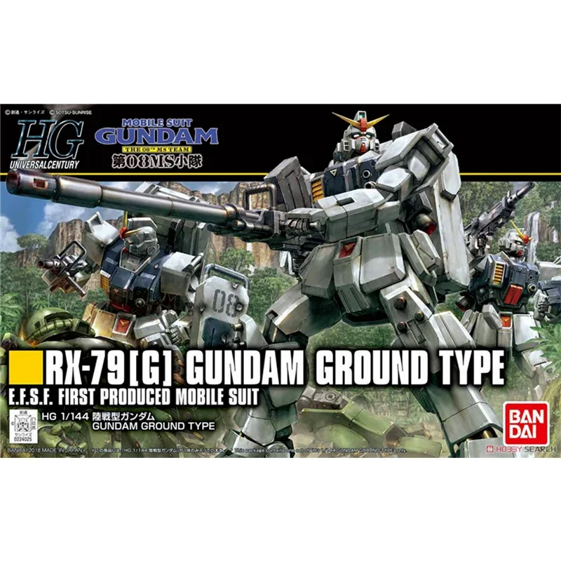 Bandai Original Gundam Model Kit Anime Figure RX-79[G] GUNDAM GROUND TYPE HG 1/144 Action Figures Collectible Toys Gift for Kids