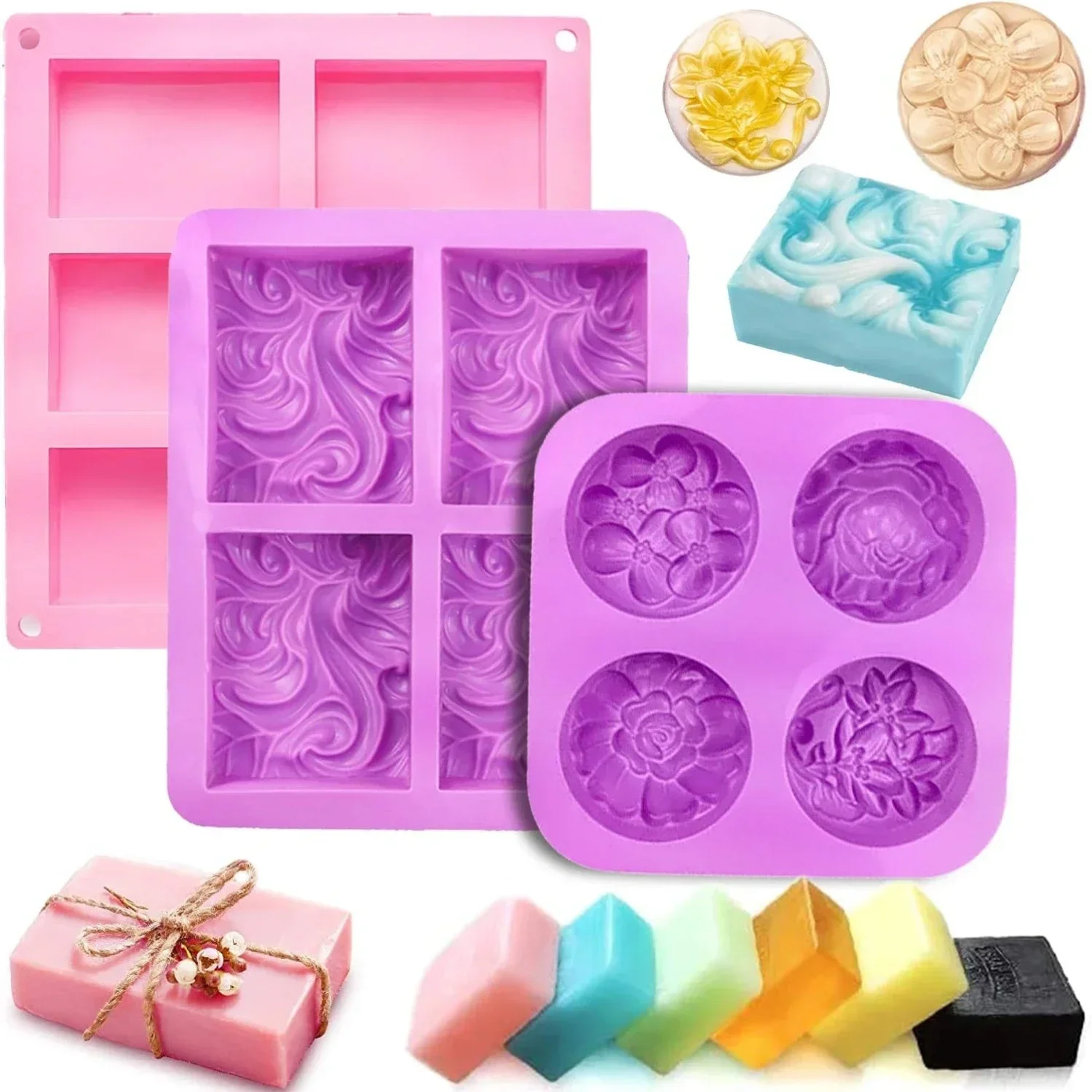 Silicone Soap Molds Create Versatile Rectangle Oval Flower Soaps Delightful Handmade Cake Chocolates Candy Mould