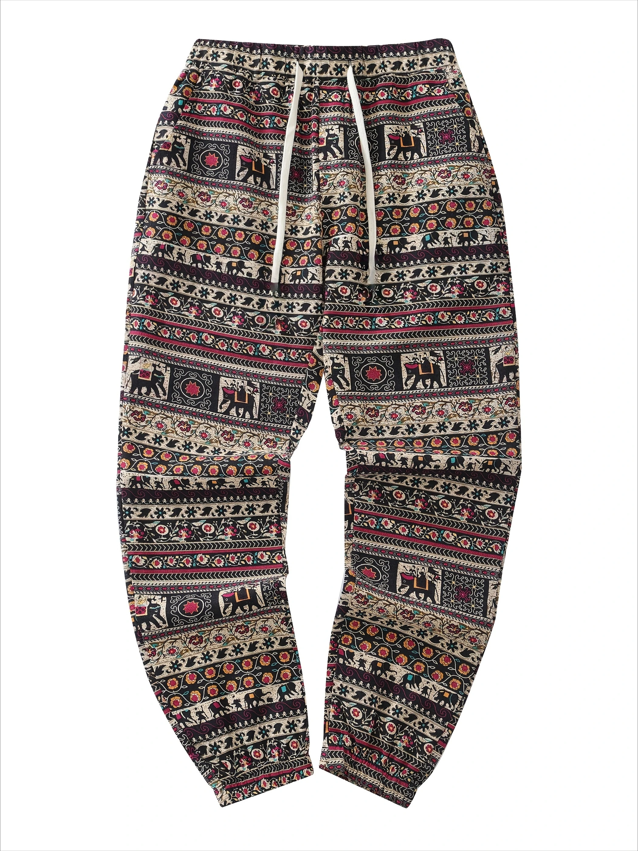 

Летние модные брюки 2026: Новинка, ретро-стиль, с 3D-принтом под этническую ткань, прямые, для улицы, хип-хоп, быстросохнущие, свободного кроя