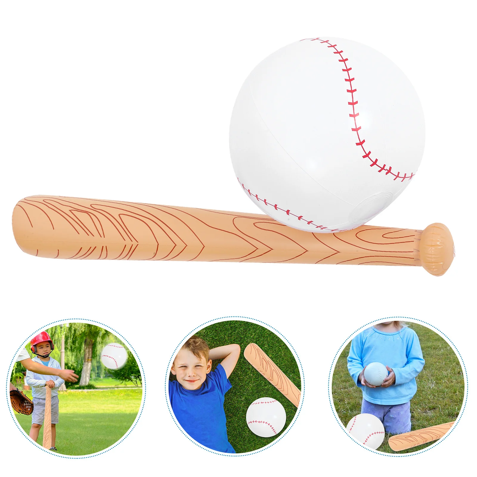 

1Set Inflatable Bat Stick Creative Sports Prop Kids Cheering Party Favor Birthday Decoration Simulated Baseball Wood Grain