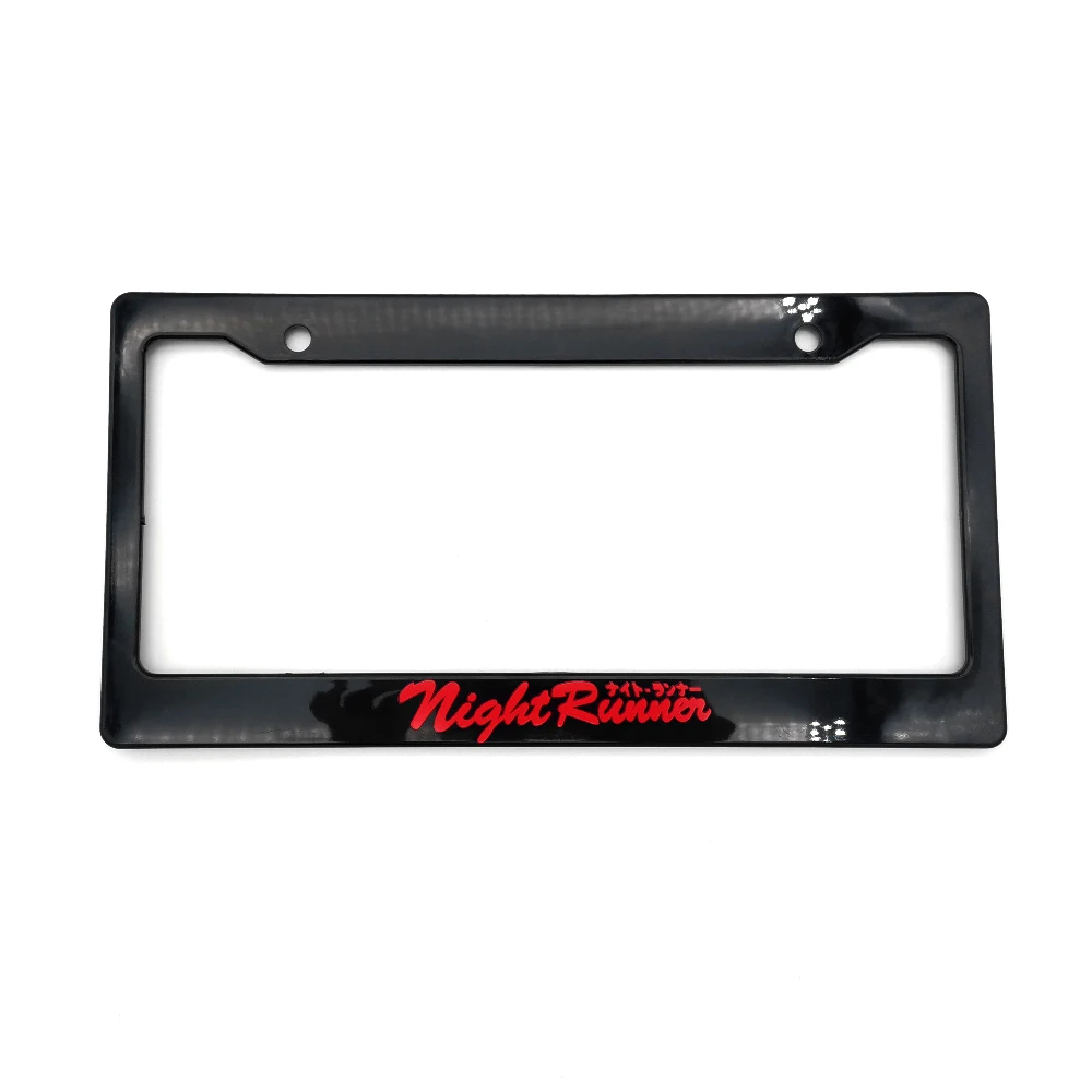 1PCS Car License Plate Frame USA Standard ABS JDM Night Runner Style For Decoration Auto Number Plate Frame Accessories ﻿