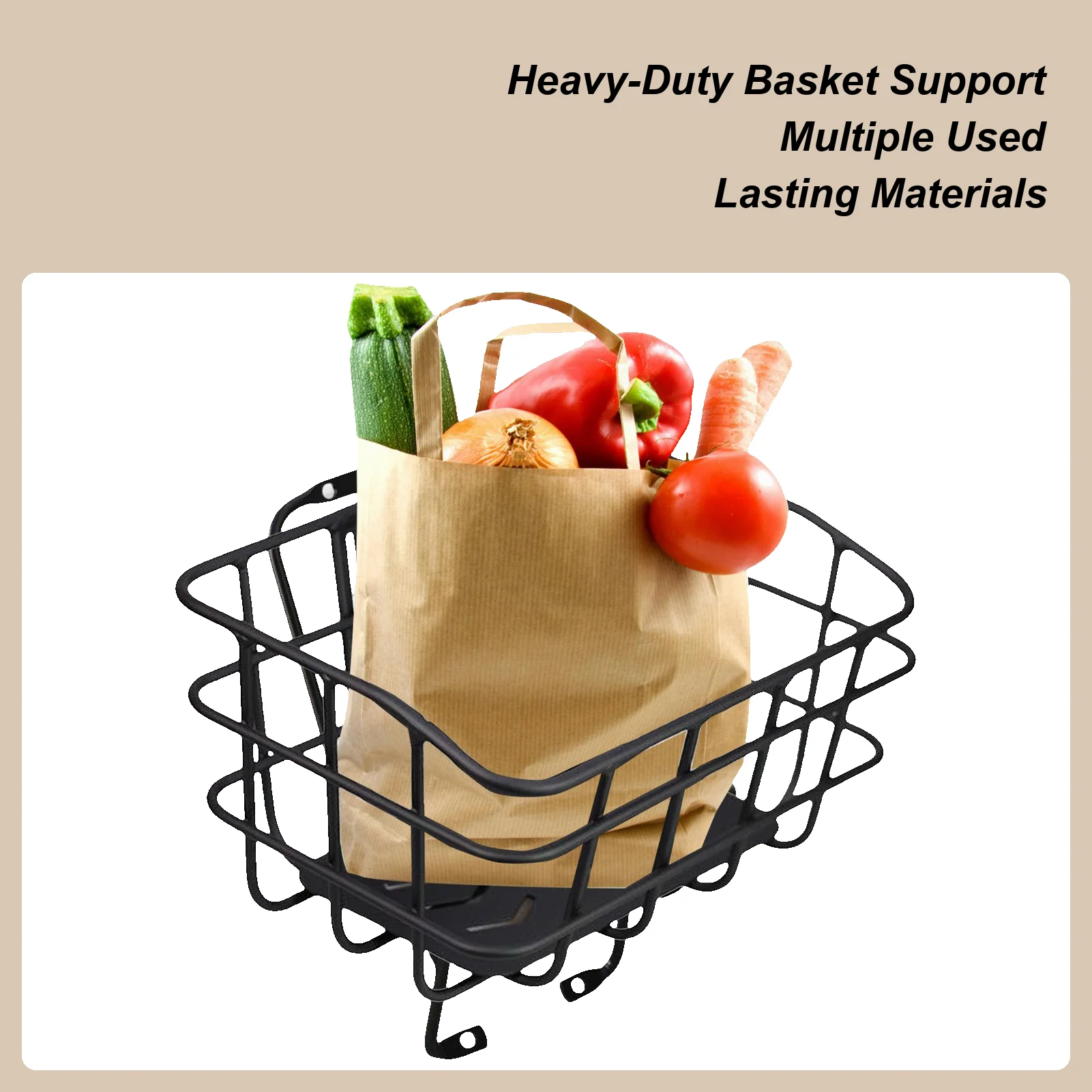 

Bicycle Front Basket Front Mount Bike Basket With No Drilling Brake Bracket Aluminum Alloy Carrier For Cycling Pet Cruiser