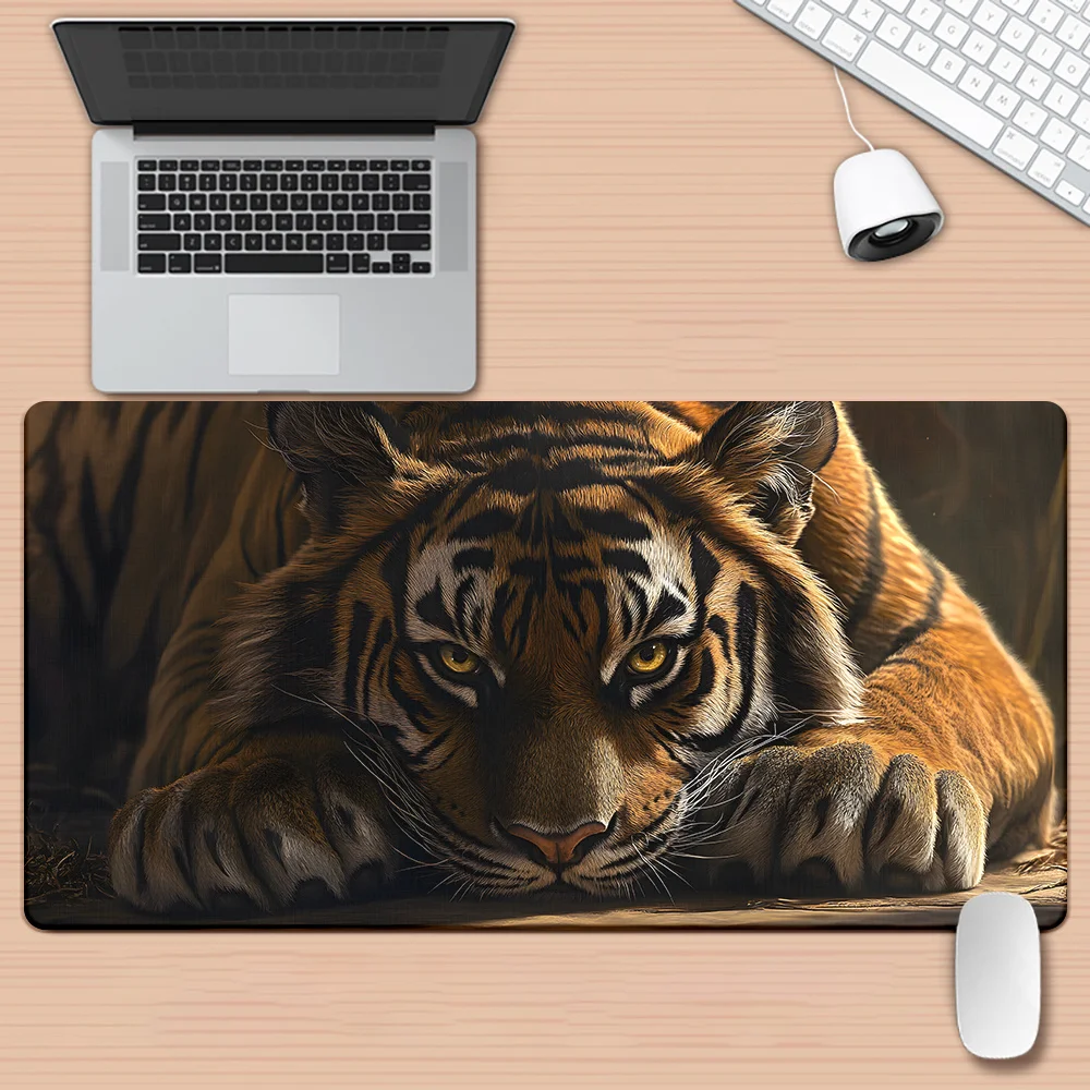1 Stück HD-bedrucktes Pad mit Tigermustern für den Schreibtisch, multifunktionales XXL-Mauspad, Tastatur-Gaming-Mausmatten, Büro-Computer-PC