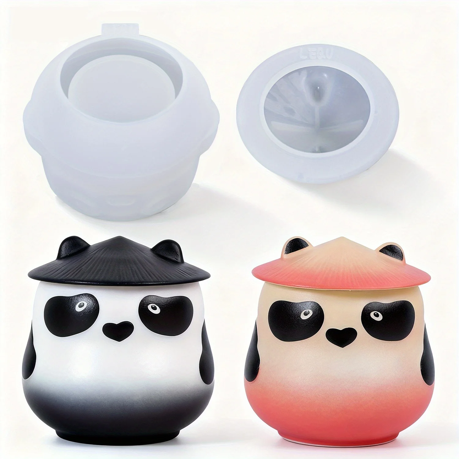 LEQU Panda Storage Box Resin Mold, Suitable for Resin Production, Jewelry, Earrings And Accessories Storage, Home Decoration Items, Suitable for Beginners' DIY, Christmas Series, Earring Organizer, Jewelry Storage, Festive Decor, Square Shape