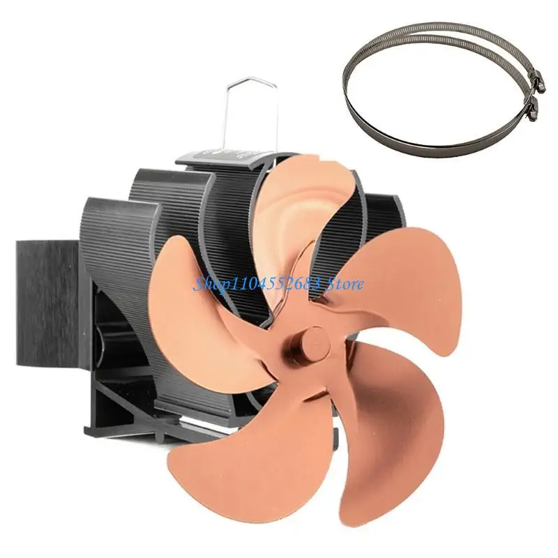 Y6GD موقد يعمل بالطاقة الحرارية بمروحة للاستشعار التلقائي لسجل الخشب مع مقياس الحرارة #2