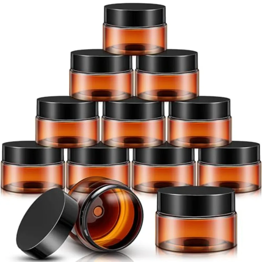 

12 Pack 8 oz Plastic Container Jars with Lids Round Clear Travel Cosmetic Container Slime Jars for Toiletries, Lotion, Cream, O