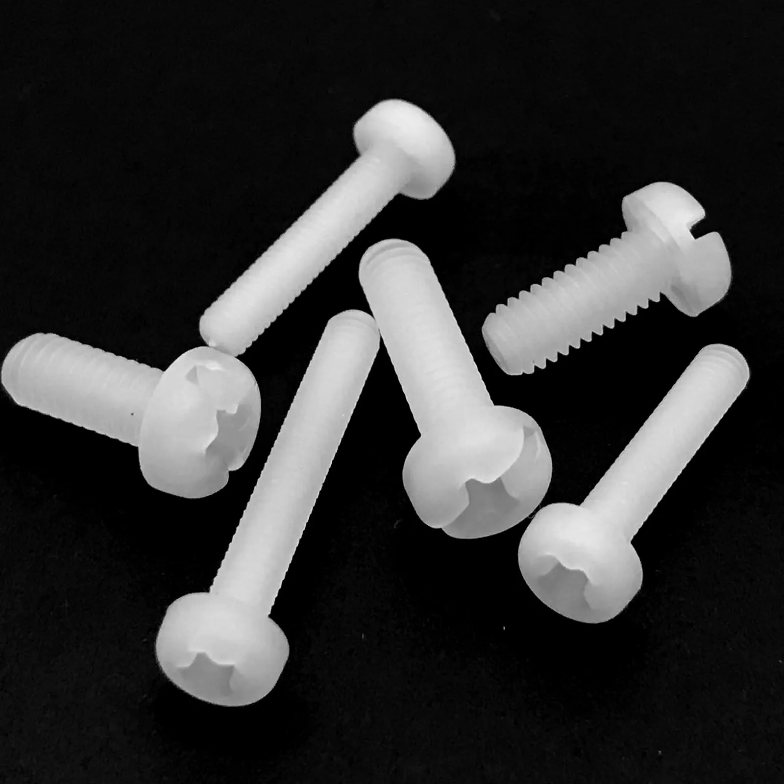 HZYUEGOU 50 Stück weiße Kunststoff-Nylon-Abstandshalter M3x5/6/8/10/12/15/20/30+6mm, Sechskant-Säulen-Abstandshalter, männlich-weiblich/weiblich, Abstandsschraube – Detail 4