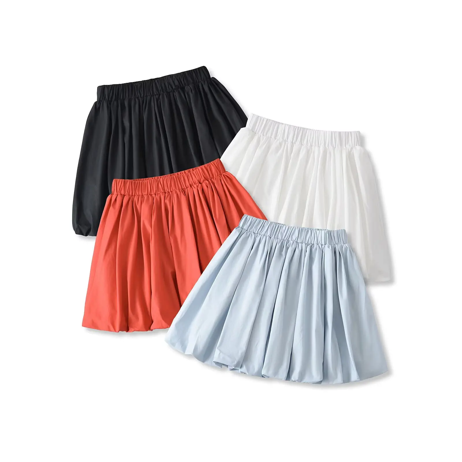 4 colori 2025 Ballet Girl Bianco Nero Elastico in vita Mini BUD Gonna Donna Increspato Abito da ballo a pieghe Ombrello Skater Gonne