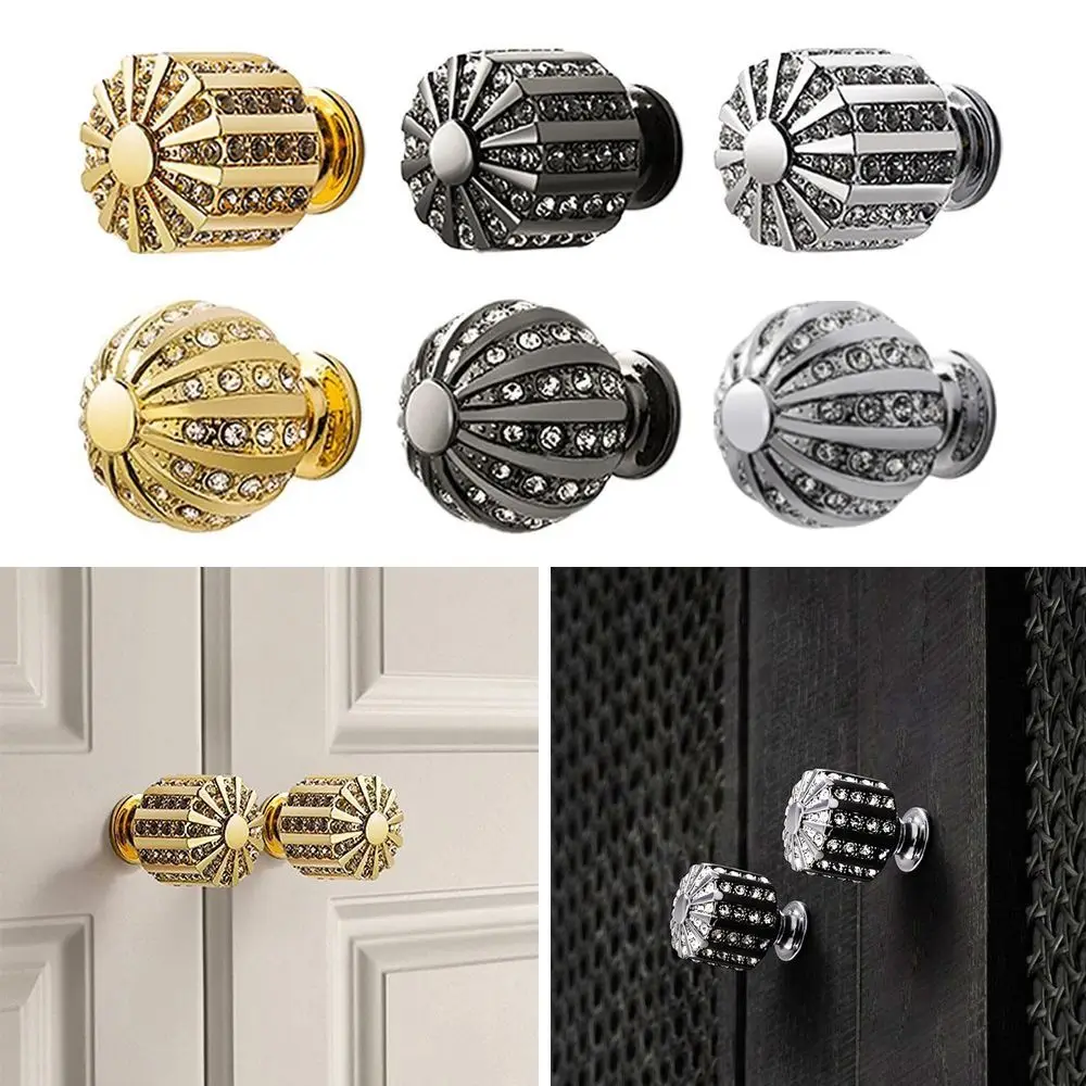 Zinc Alloy Cabinet Knobs Single Hole Diamond Shape Crystal Knobs Solid Construction Pull Button Style Furniture Handles