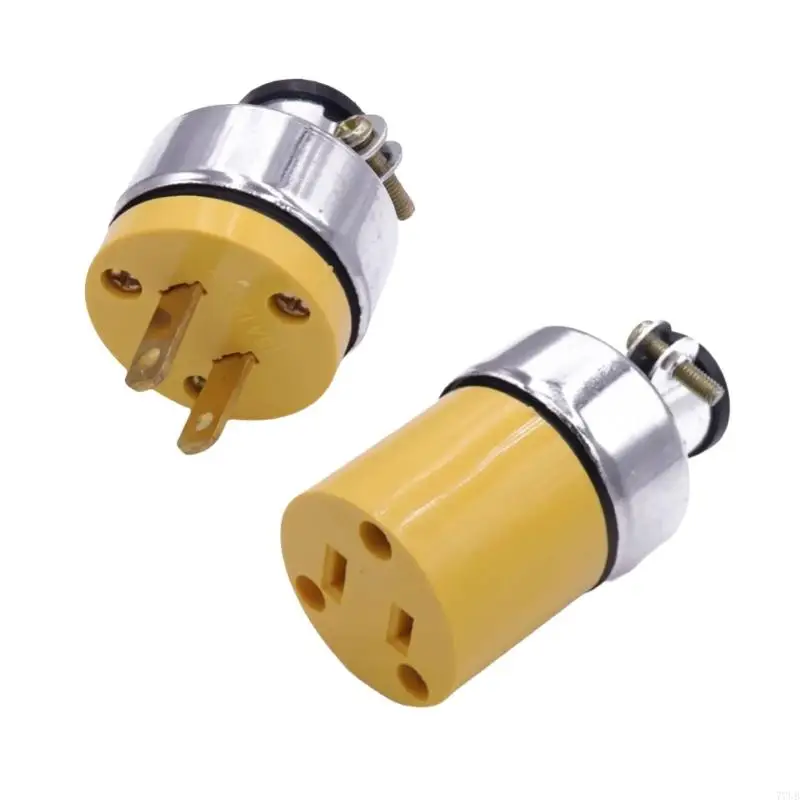 77UB America NEMA L5-15P L5-15R US 15A Outdoor Extension Tripolar Wireds Receptacle Male Female AntiLoose Locked Plug Socket