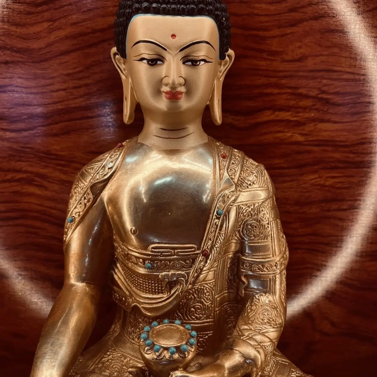 Sakyamuni pure copper Tibetan craftsmanship traditional Buddha statue offering ornament one foot