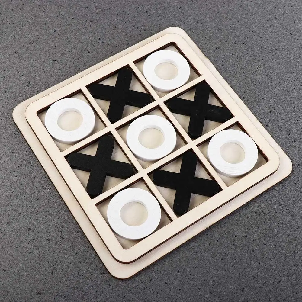 Learning Children Gift Educational Toy Preschool Kids Tic Tac Toe Improve Intelligence Chess Table Chess Toys Wooden Board Game