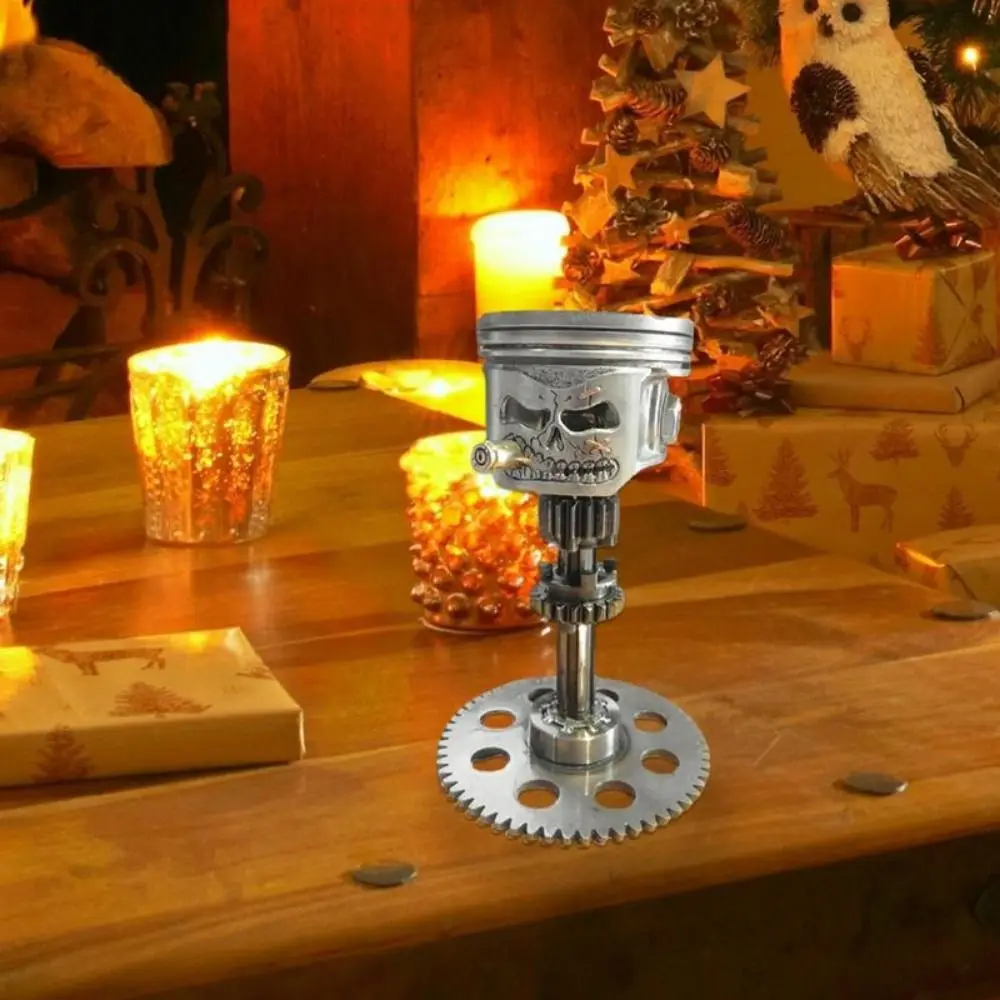 Carving Piston Skull Face Statue Realistic Skull Man Head Figurine Skeleton Sculpture Halloween Party Office Home Decoration