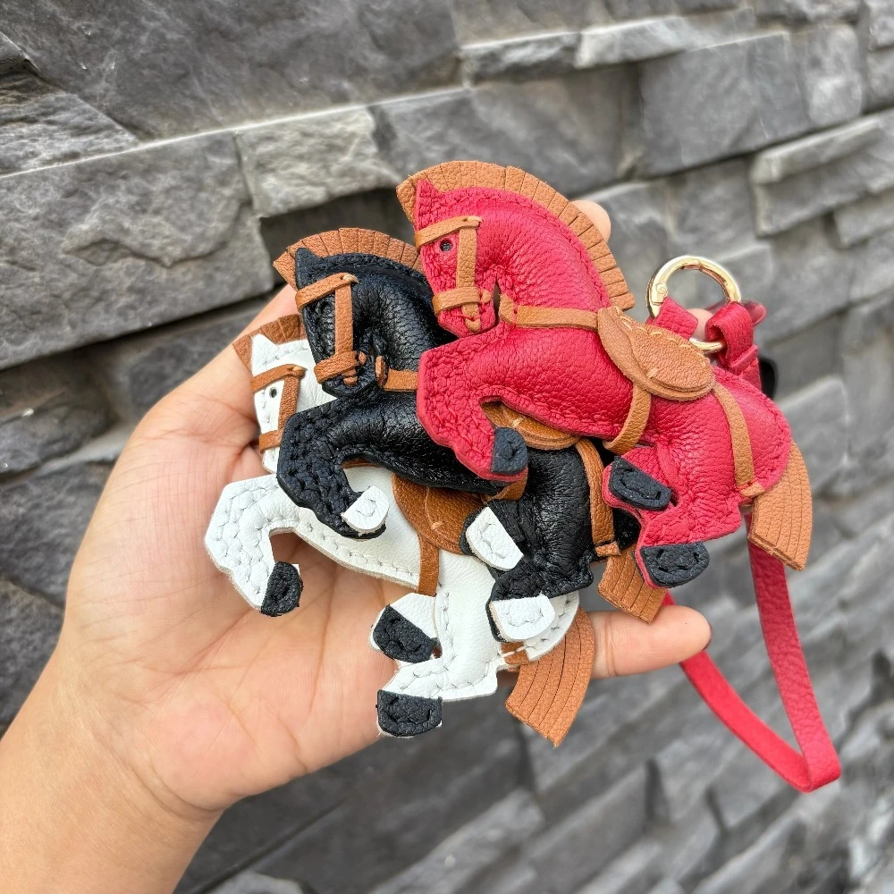 Handmade Horse Style Bag Charm Car Hanging Ornament Zodiac Horse Backpack Accessory Auspicious Gift bag Pendant