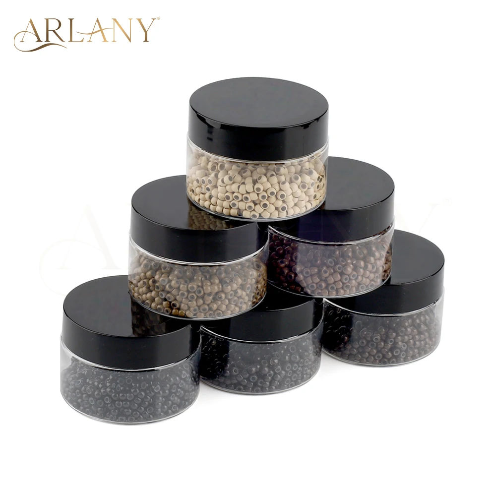

ARLANY 1000pcs Copper Nano Rings Beads Link 3mm Hair Extension Beads for Human Hair Extensions I Tip Hair Extensions Hair Tinsel