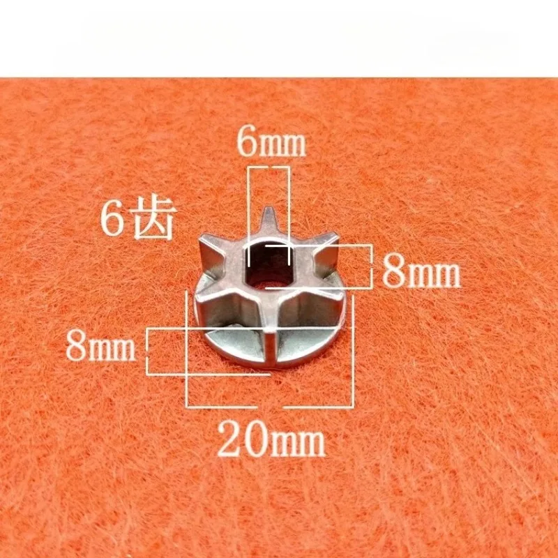 Suitable for Electric Chain Saw Sprocket Teeth with 6 Teeth, 6-inch 8-inch Single Hand Saw Sprocket with 6 * 8 * 20mm
