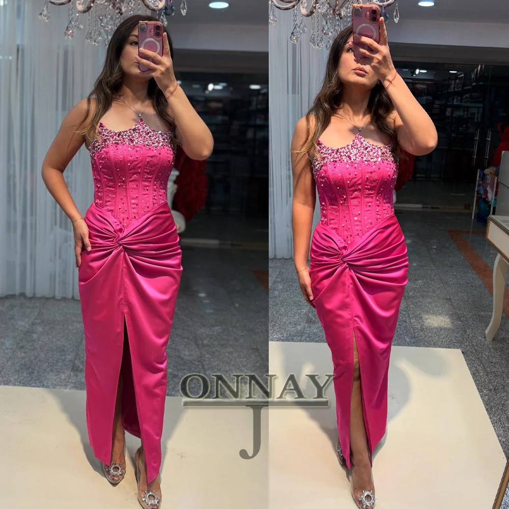 

Роскошные платья для выпускного вечера с бусинами по индивидуальному заказу, длиной до щиколотки для женщин, корсет с жемчугом, Саудовская Аравия, гала-концерт на заказ, Vestidos De Fiesta