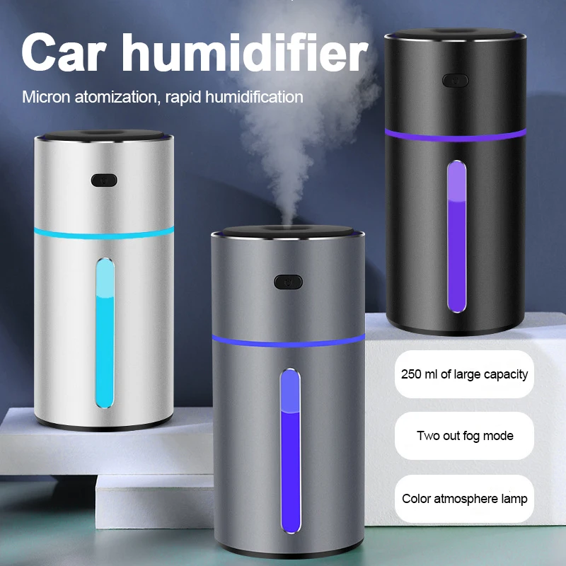 2 In 1 Car Air Humidifier โทรศัพท์มือถือแบตสำรอง250ML Aroma Essential ก้านปักน้ำมันหอมระเหย800MAh น้ำหอมปรับอากาศ Sprayer Mist Maker สำหรับบ้าน