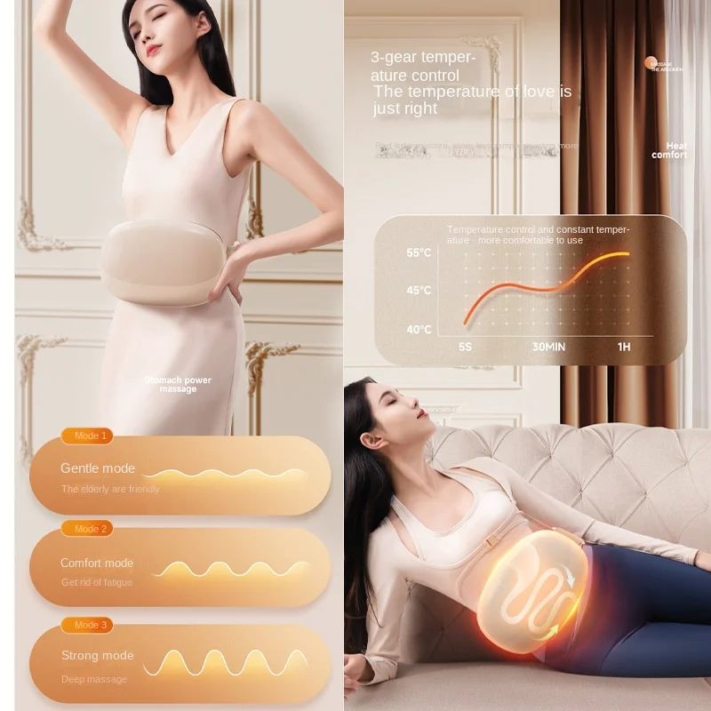 EMS Pulse Abdominal Massager,moxibustion Stone Needle Hot Compress Waist Massager,abdominal Pain Relief Kneading Vibro-masseurs