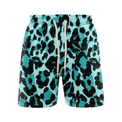 Short de plage léopard tigre imprimé en 3D pour hommes, short de planche de surf d'été décontracté, pantalons courts cool Street At, vêtements