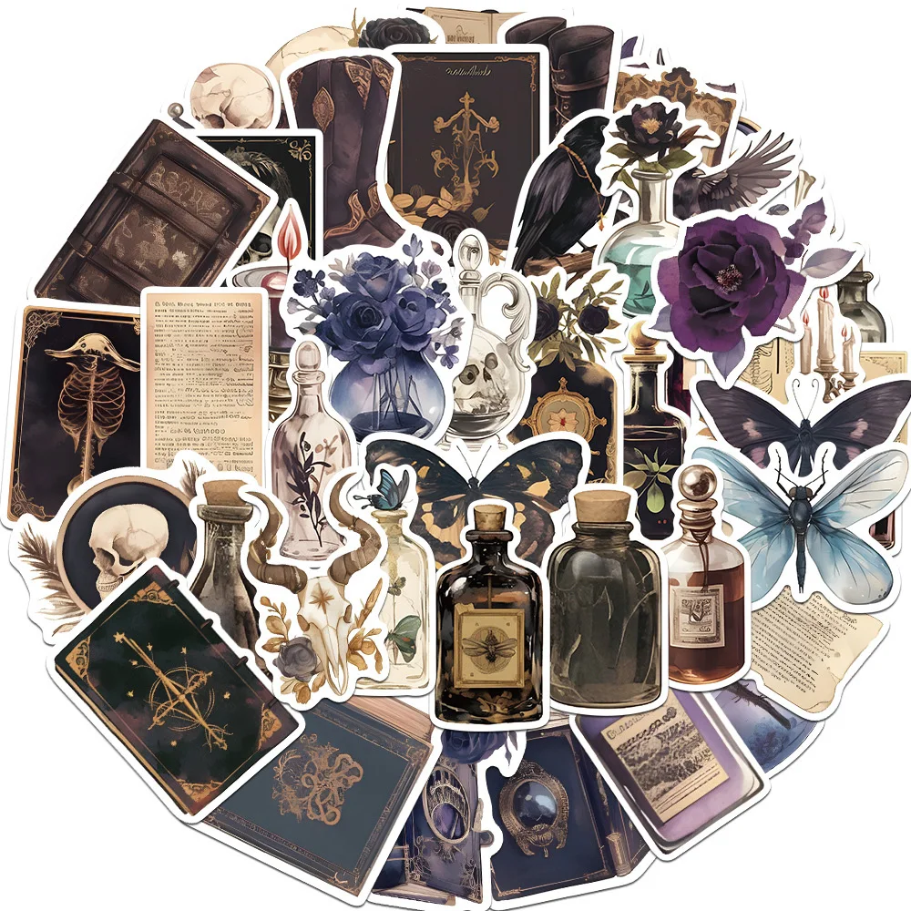 10/30/50/100pcs Vintage Gothic Stickers Retro Horror Decals Cool Graffiti Suitcase Scrapbooking Laptop Vinyl Cool Sticker Packs