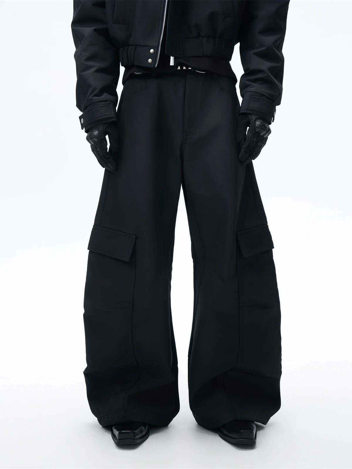 Black Casual Wide Leg Banana Pants Loose Fit Men's Pants Versatile Floor Length Draped Trousers FRKM SCD 26AW CleanFit Style