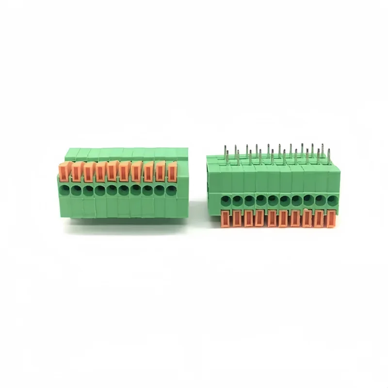 Spring-type terminal screw free DG/KF141V straight pin can splice fast press PCB connectors with a pitch of 2.54MM 2P3P4P5P-10P