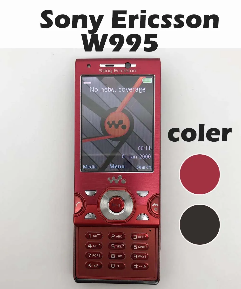 هاتف Sony Ericsson W995 Walkman Music غير مقفول، كاميرا 8.1 ميجابكسل، WiFi، 3G، راديو FM، بلوتوث