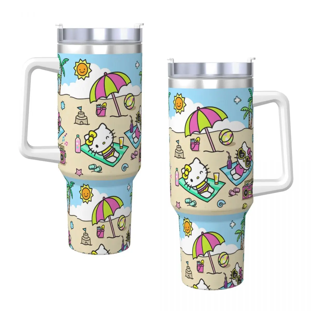 Sanrio Hello Kitty (10)-bayingimg Tumbler Cold Drink Water Bottle Portable Stainless Steel Thermal Mug Custom Travelist Mugs Cup