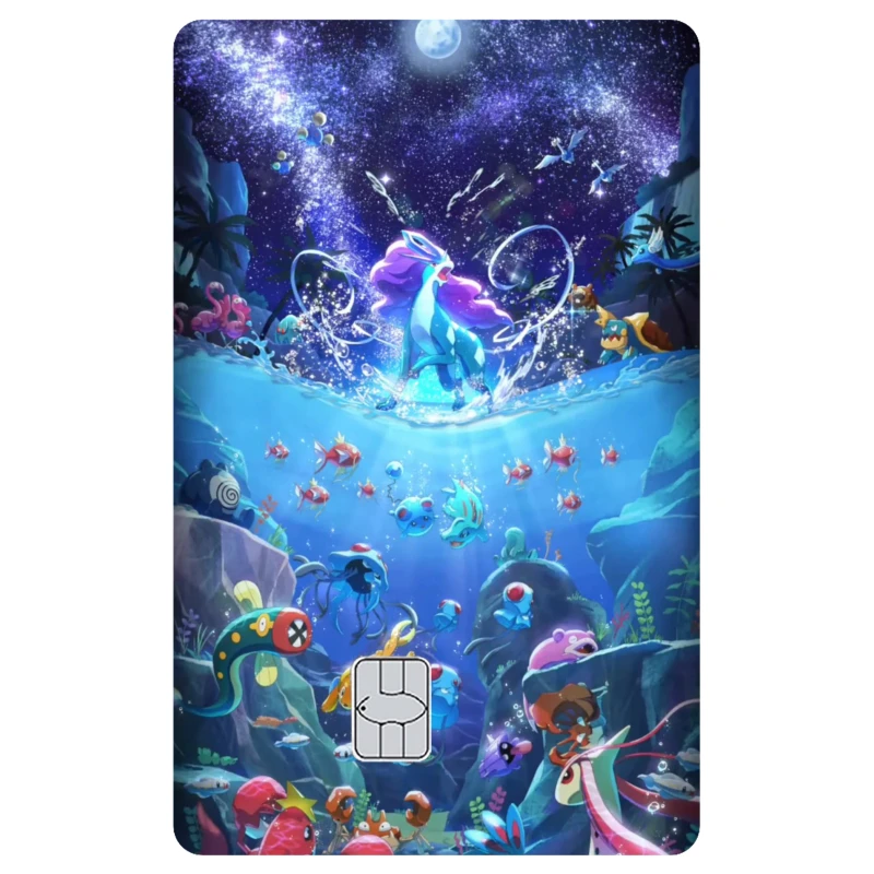 【S12】 PTCG Pocket Card Illustration‌ Series Credit Card Skin Pocket Monsters Stickers for VISA JCB and Other IC Card Decorations view 3
