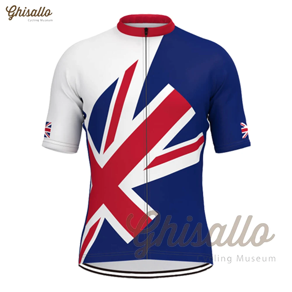 U.K.-Men's Cycling Jersey, Short Sleeved, Team Racing, Bicycle Clothes, Outdoor Sports, MTB Bike Wear, Customized, New