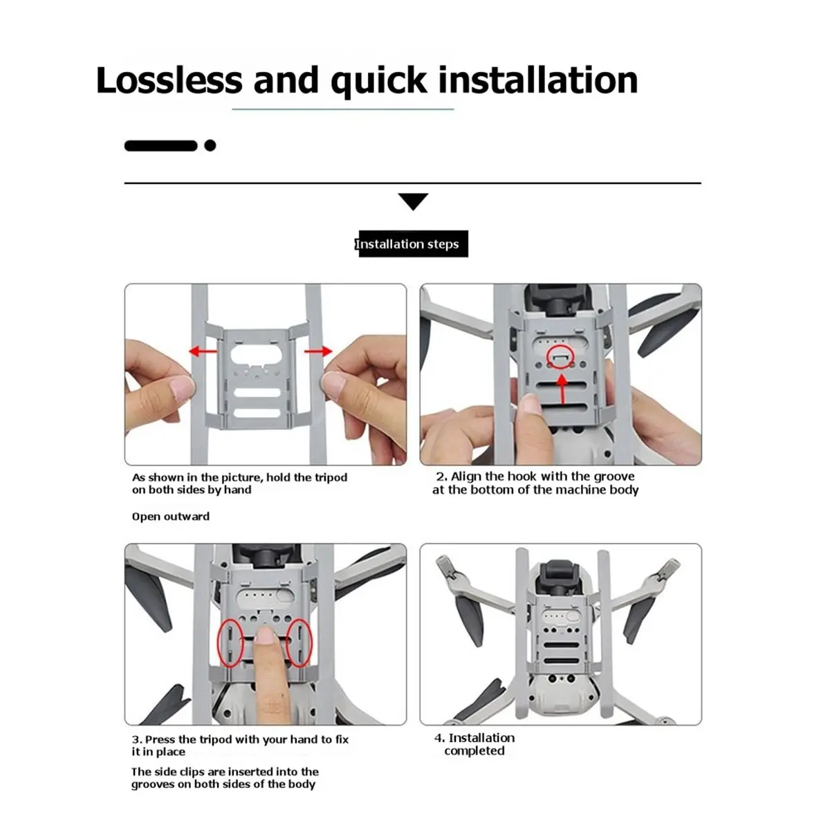Foldable Landing Gear for Mini 4k Landing Gear Raiser Stand for Mini 2 SE Height Leg Anti-Scratch Bracket
