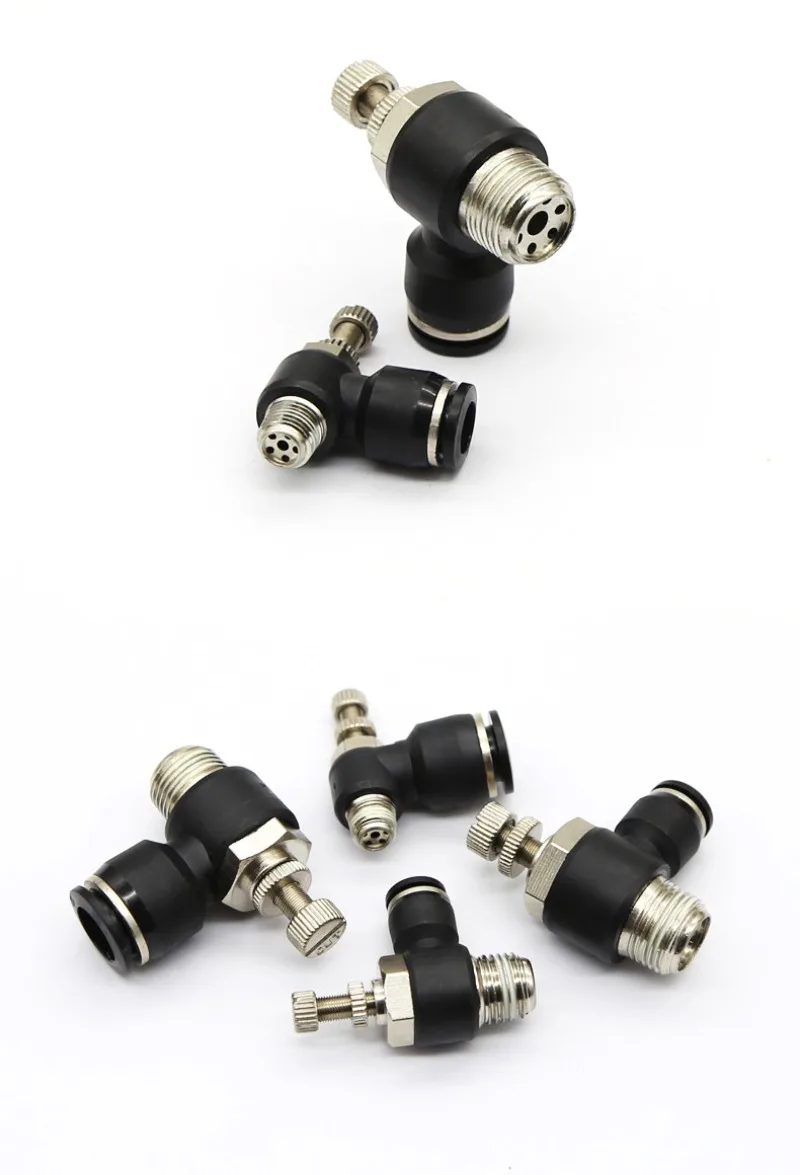 Pneumatic Air Pipe Quick Connector Throttle Valve Speed Control Valve SL4 6 8 10 12-M5 01 02 03 04 for Air Cylinder