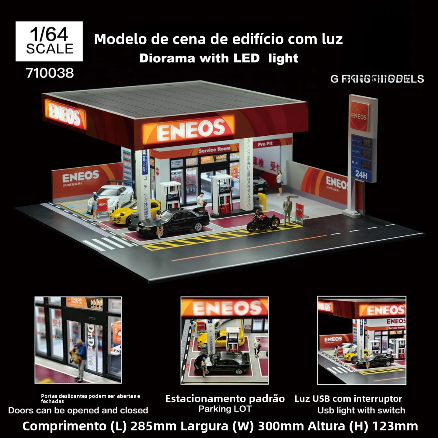 gfans-64-eneos-maquette-de-simulation-de-station-service-modele-de-scene-realiste-maquette-d'architecture-de-station-service-jouet
