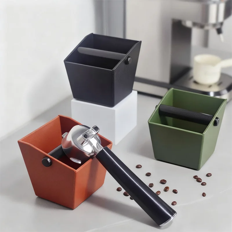800ml ABS Coffee Knock Box Espresso Dump Bin For Coffee Grounds with Removable Knock Bar Knock Box Baristas Machine Accessories