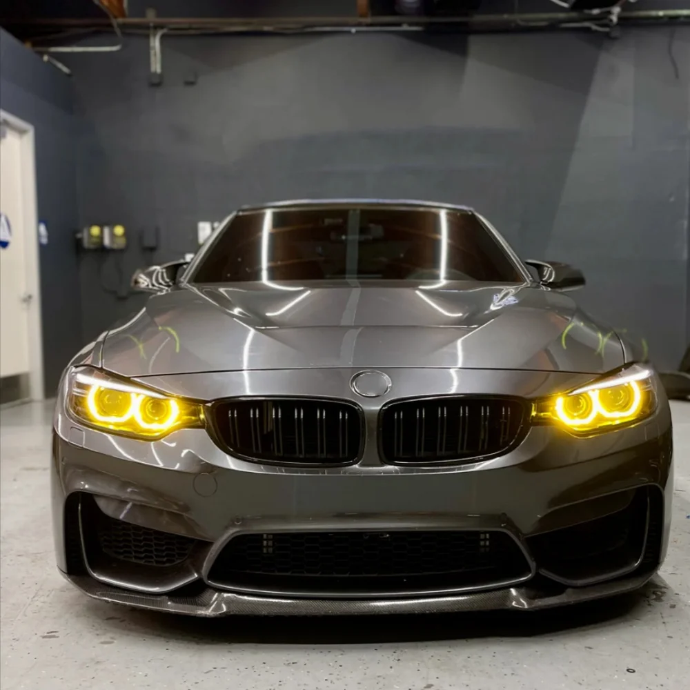 لوحات إضاءة نهارية صفراء 63117263051 لسيارات BMW F80 F32 F33 F36 F83 F82 M3 M4 F15 X5 2014-2017 رقائق زينون الأمامية DRL