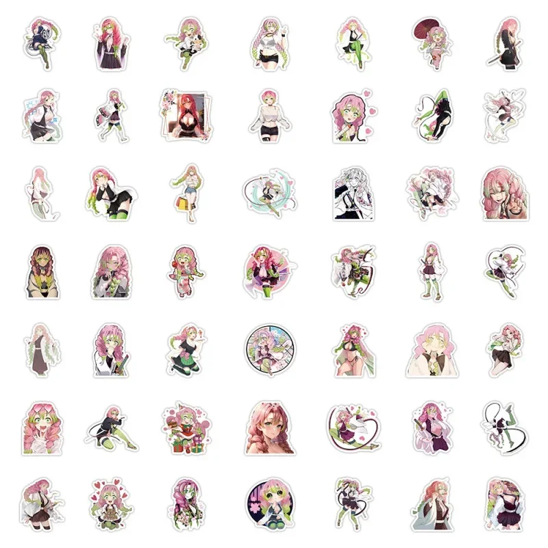 10/25/50Pcs Kimetsu No Yaiba Kanroji Mitsuri Anime Stickers Cartoon Graffiti Waterproof Sticker