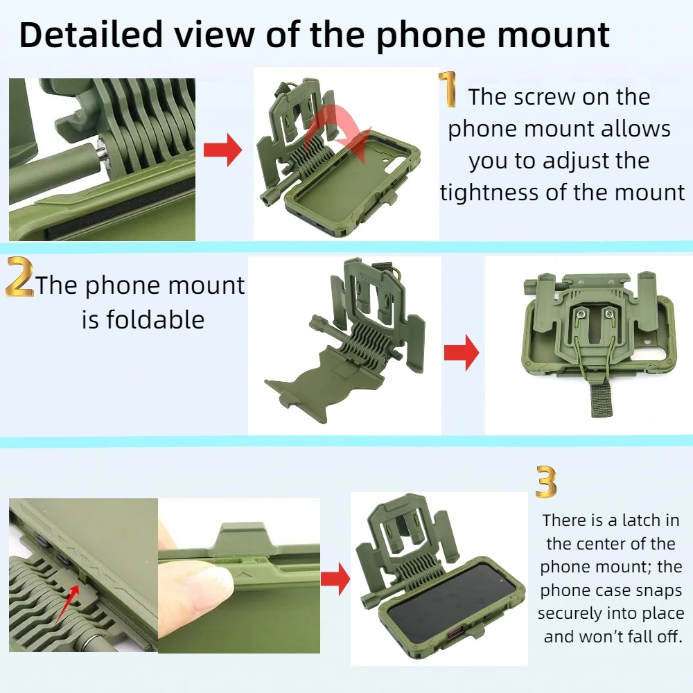 

TS TAC-SKY Tactical Outdoor Sports Vest Phone Holder Case for MOLLE Vest Compatible with Iphone 16 Plus