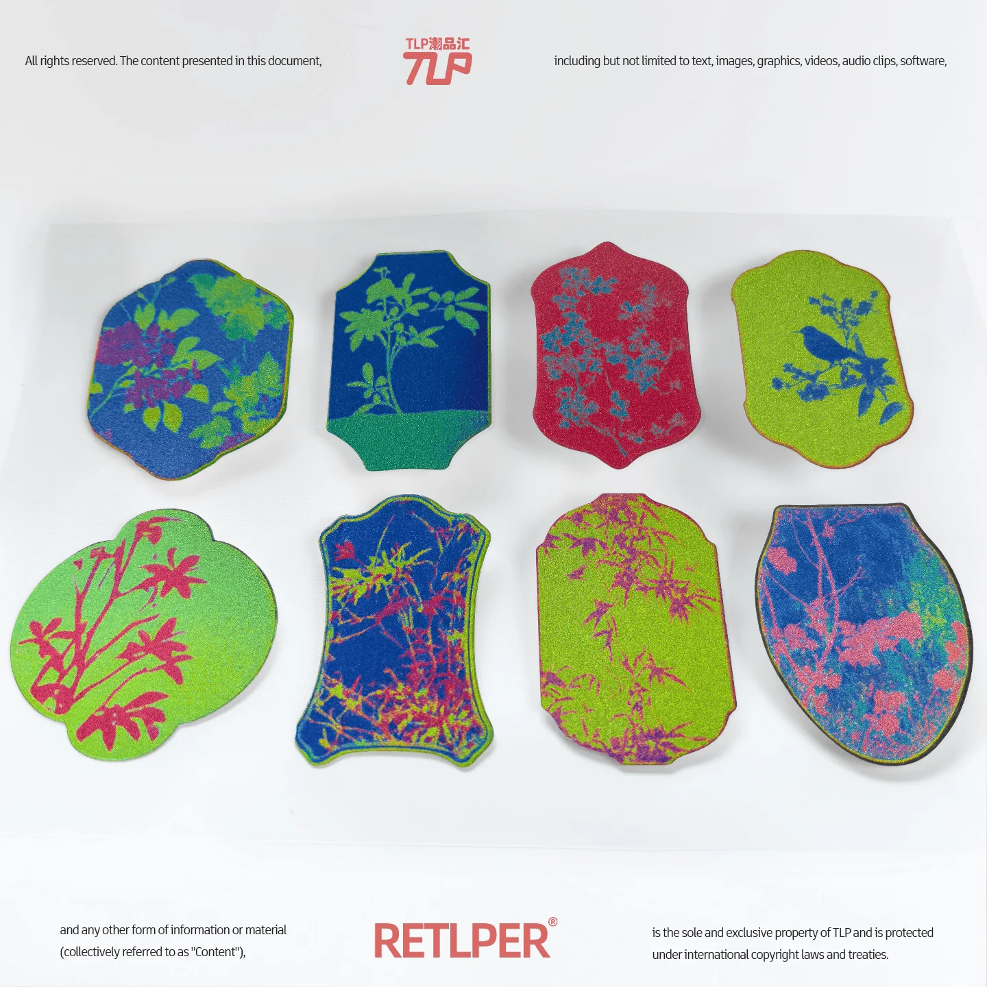 Retlper Reflective Stickers Original Huanaopai Brand Quiet and Elegant New Chinese Style Waterproof Decorative Flat Stickers