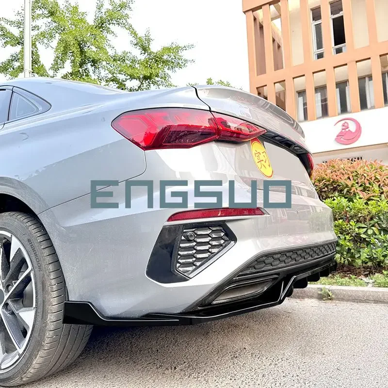Rear Lip Rear Corner Integrated Diffuser Spoiler For Audi A3 8Y Early Stage Sline 2021-2024 Three Box Version Exterior Guard Kit