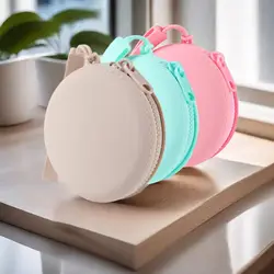 Silicone Cosmetic Bag Zipper Rectangle Solid Color High Capacity Coin Purse Headphone bag Small Stationery bag Women Portable