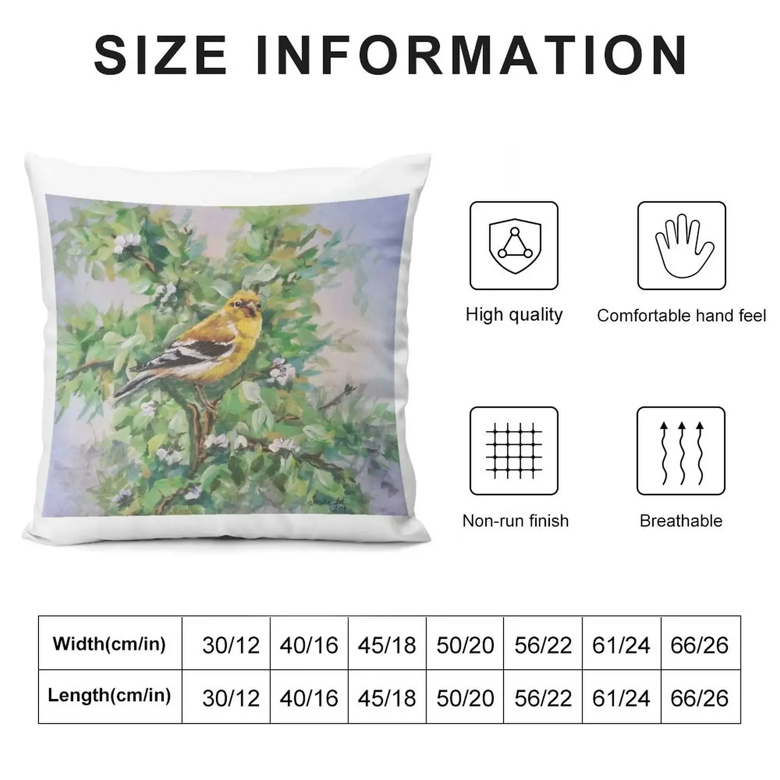 Female Goldfinch Throw Pillow Pillowcase Cushion pillow cover christmas covers for pillows Pillow Case Christmas