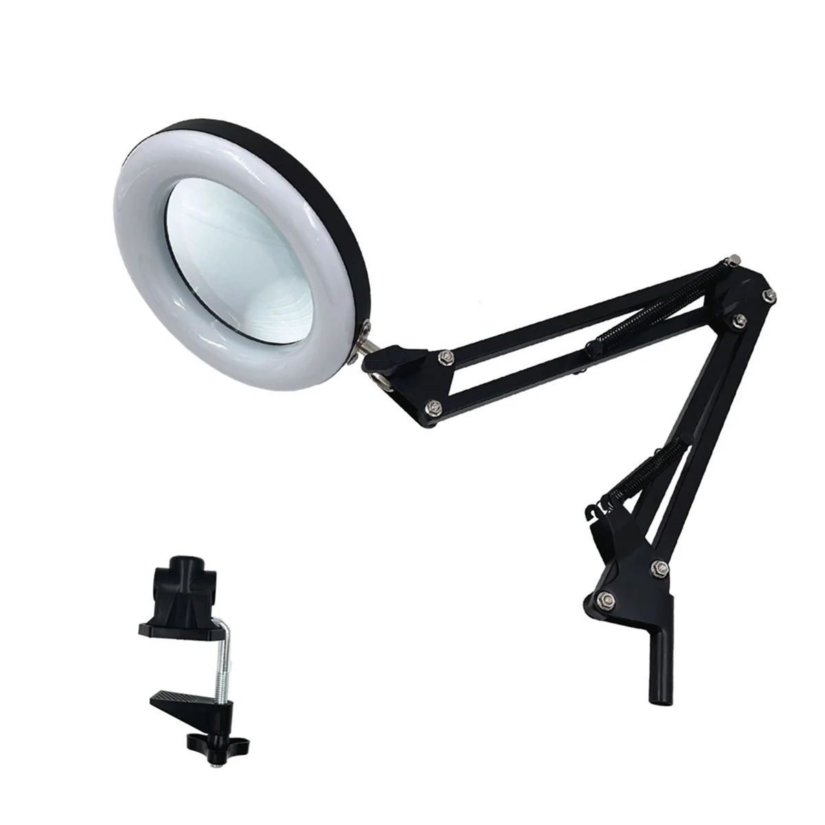 

Foldable Desktop Magnifying Glass with LED Lights USB Magnifier with Base for Reading Repair Welding Desk Lamp Clamp