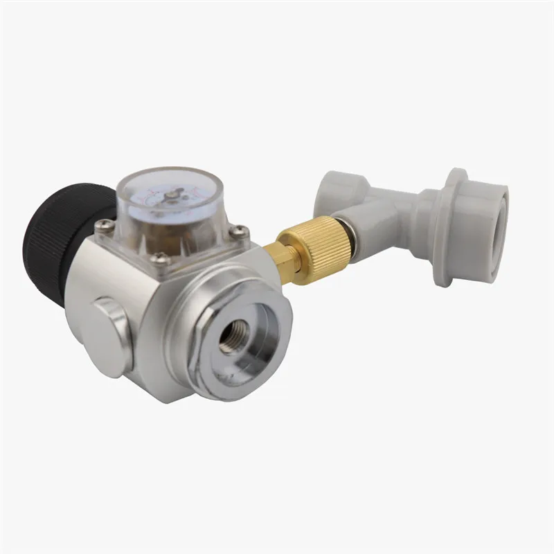 

Beer Keg Charger CO2 Regulator Dispenser 0-30 PSI 3/8" Thread Adapter, Gas Ball Lock Quick Disconnect for Homebrewing