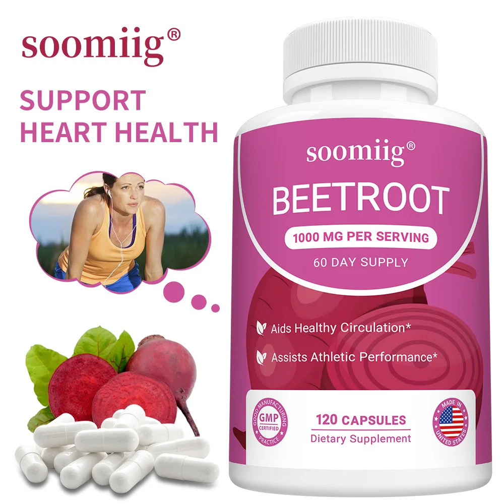 

1000mg Beetroot Extract, Helps Maintain Blood Pressure, Improves Athletic Performance, Promotes Digestion, Promote Immune System