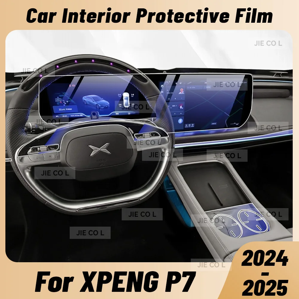 

For XPENG P7 2024 2025 Anti-scratch Car Interior Transparent TPU Film Center Console Dashboard Navigation Protector Sticker