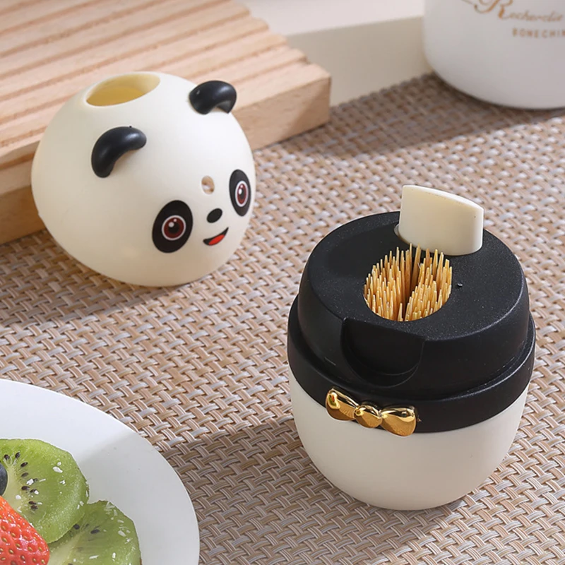 Toothpick Dispenser Large Portable Bamboo Toothpick Organizer Automatic Pressing Toothpick Holder Storage Organizer Home Tool