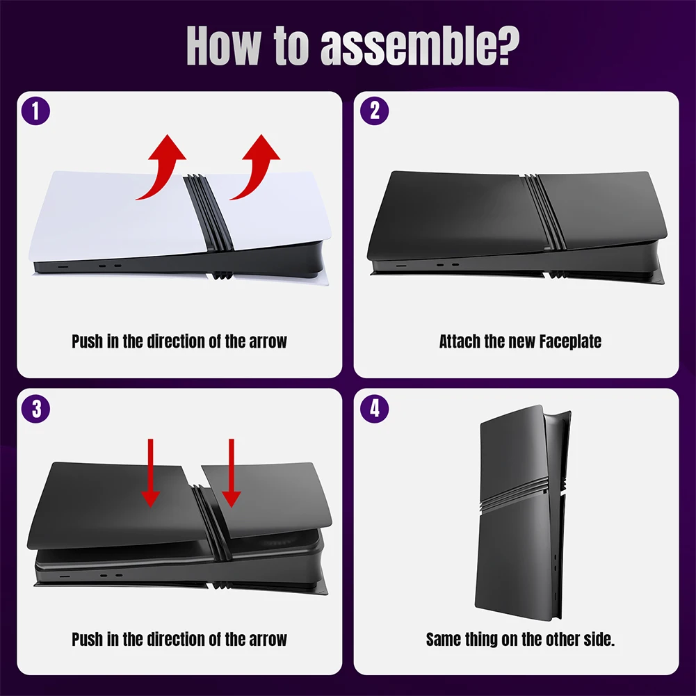 Coque rigide anti-rayures en ABS pour PS5 Slim Pro, plaque frontale, couvercle de console, peau anti-poussière, disque numérique